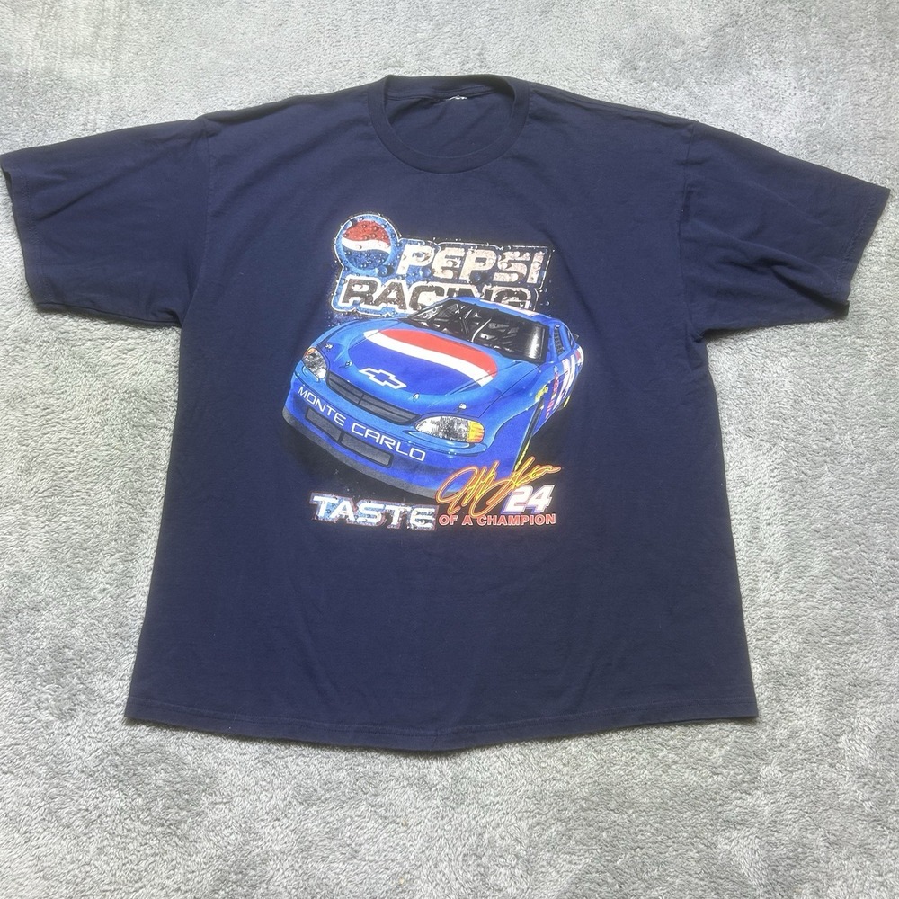 VTG Jeff Gordon Pepsi Taste of Victory NASCAR Racing Shirt 1999 Navy‎ - Size 2XL